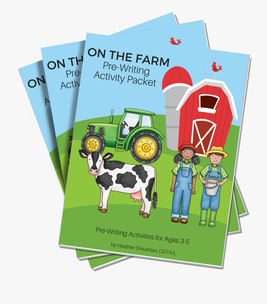 On The Farm Pre-writing Activity Packet For Preschoolers - Cartoon, Transparent Clipart