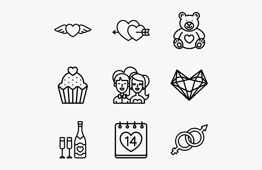 Saint Valentine Lineal, Transparent Clipart