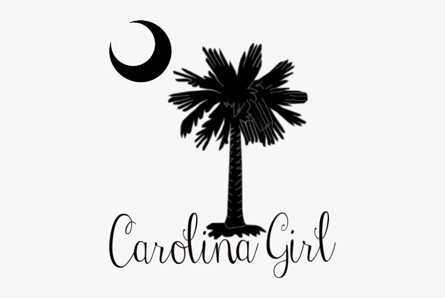 Clip Art Flag With Palm Tree And Moon - Palmetto Tree And Crescent Moon, Transparent Clipart