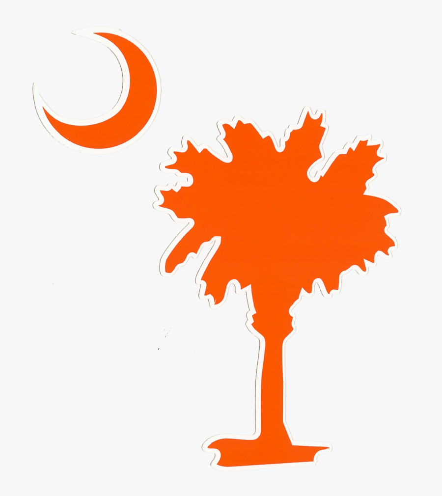 Sc Palmetto Tree And Moon, Transparent Clipart