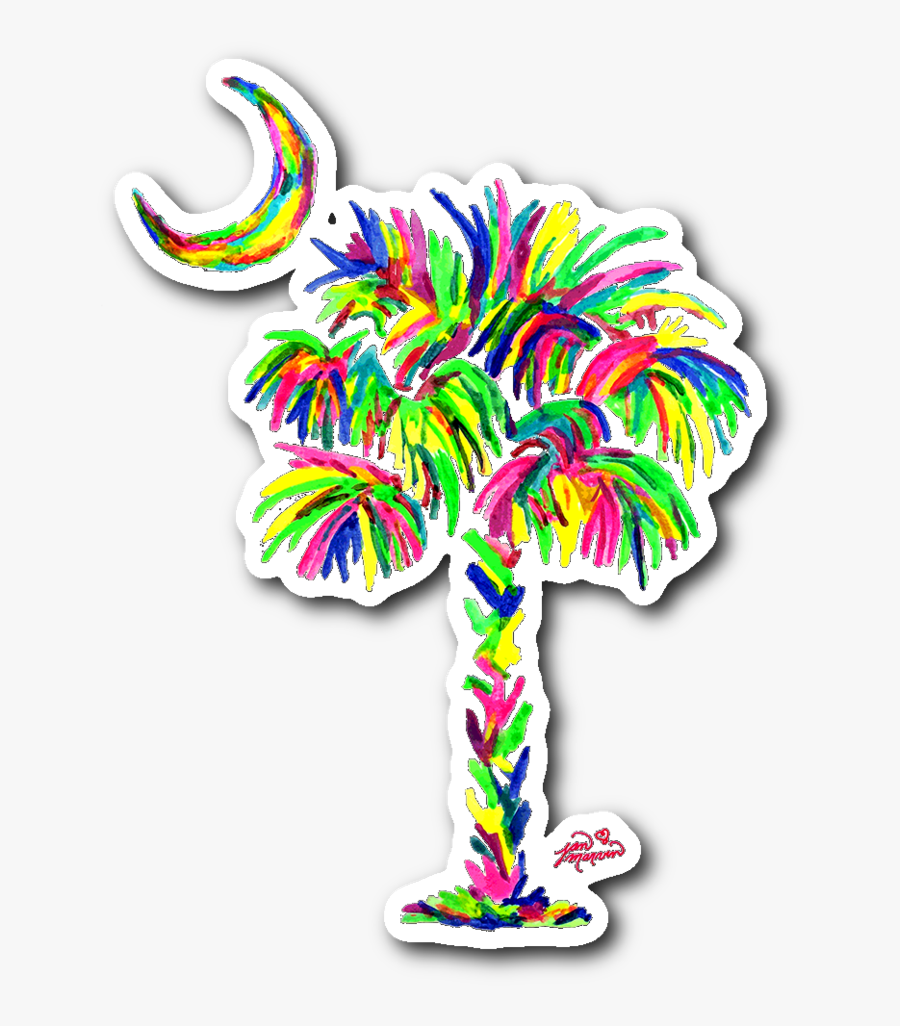 Palmetto Tree And Moon Logo, Transparent Clipart
