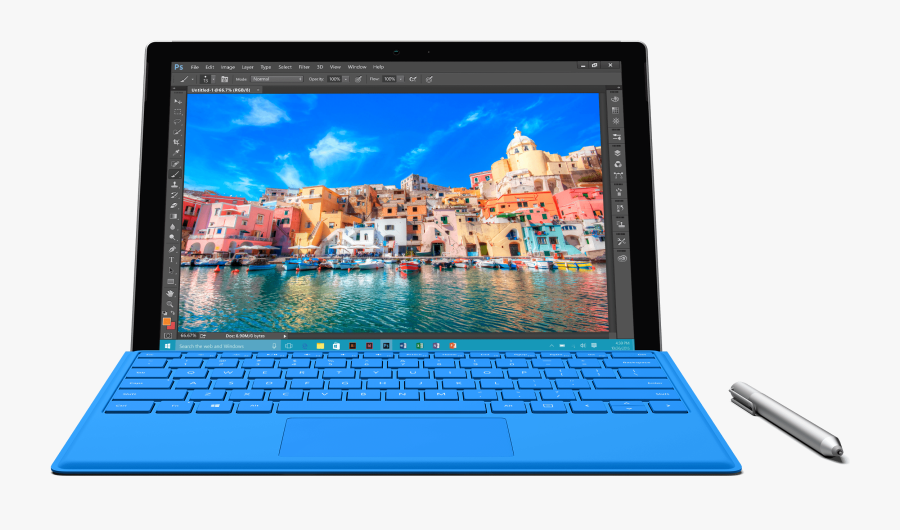 Laptop Clipart Blue Laptop, Laptop Blue Laptop Transparent - Microsoft Surface Pro Transparent, Transparent Clipart