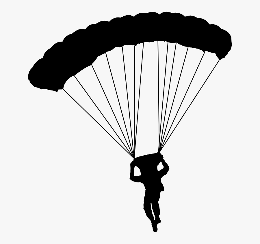 Parachute Parachuting Clip Art - Parachuting Silhouette, Transparent Clipart