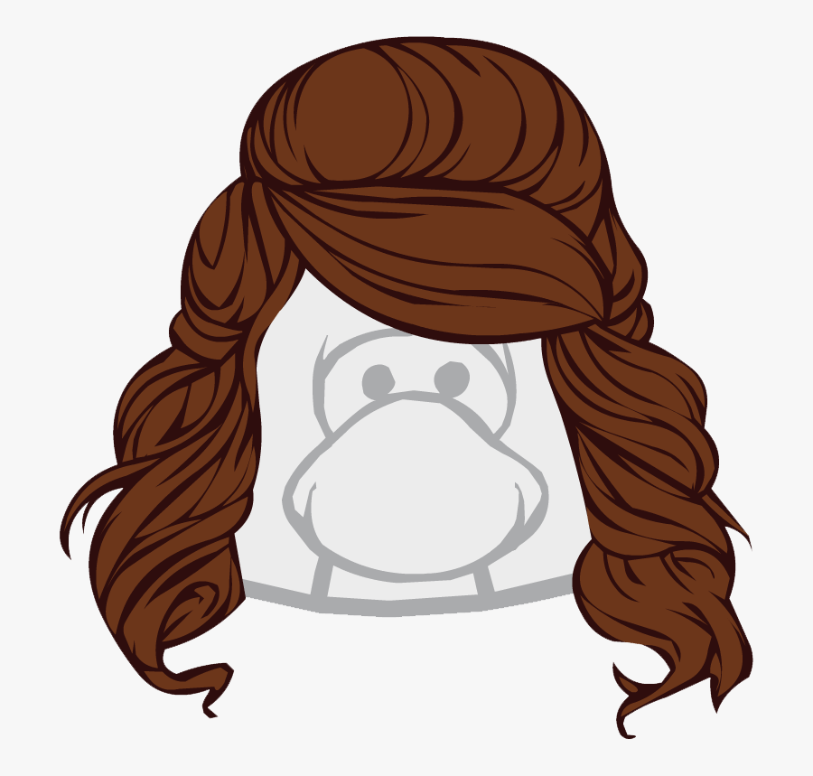Wig Clipart Brunette Hair - Club Penguin Blonde Hair, Transparent Clipart