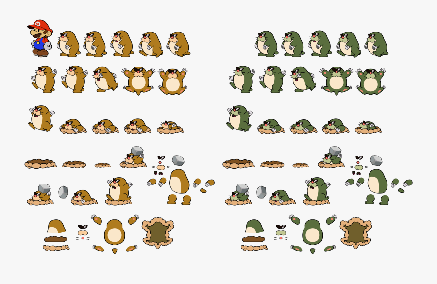 Monty Mole - Paper Mario Monty Mole, Transparent Clipart