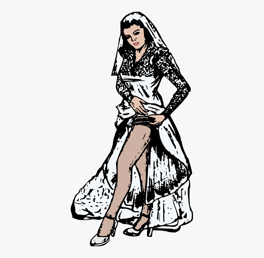 Retro Bride Clipart, Transparent Clipart