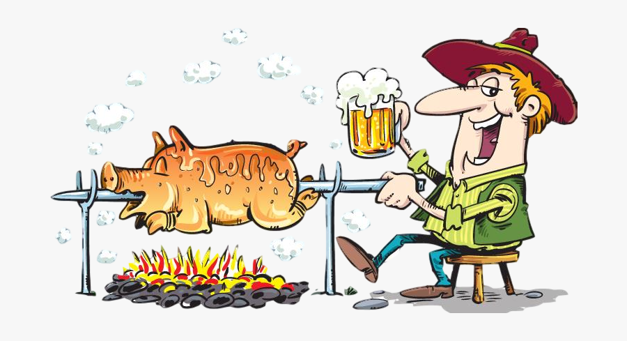 Pig Roast And Beer, Transparent Clipart