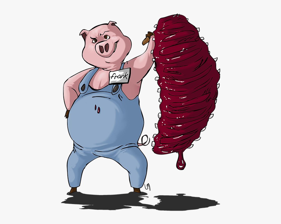 Pigs Eatin Ribs Logo, Transparent Clipart