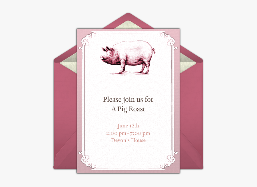 Clip Art Oink Invitations Picnics Cookouts - Brit Milah Invitation Template, Transparent Clipart