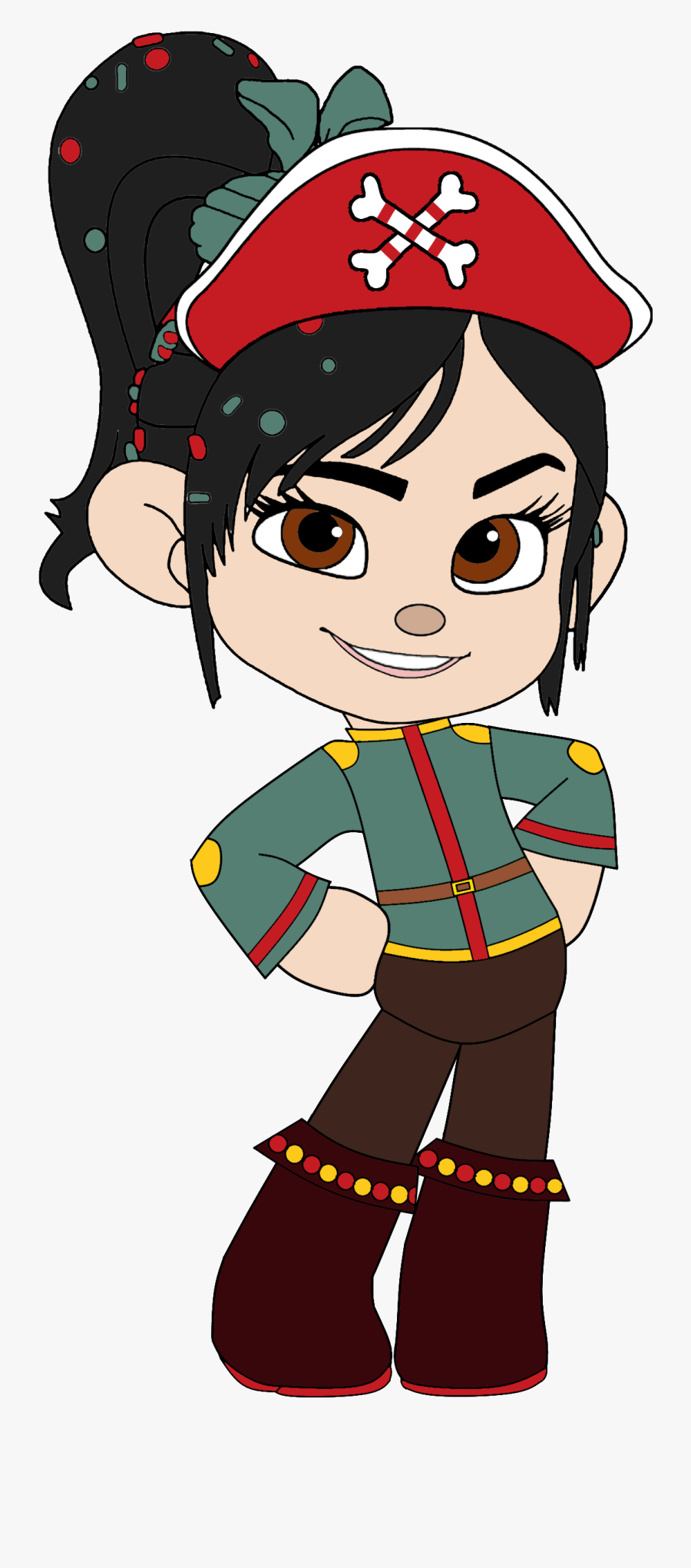 Vanellope As A Pirate Princess With Her Pirate Hat - Vanellope Von Schweetz And Friends, Transparent Clipart