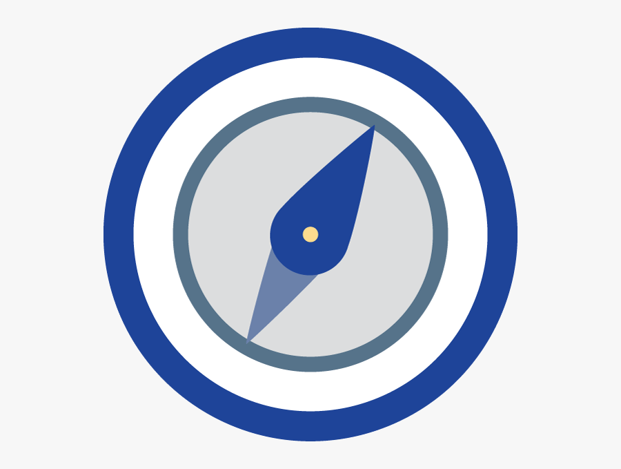 Blue Circle With Compass Inside - Circle, Transparent Clipart