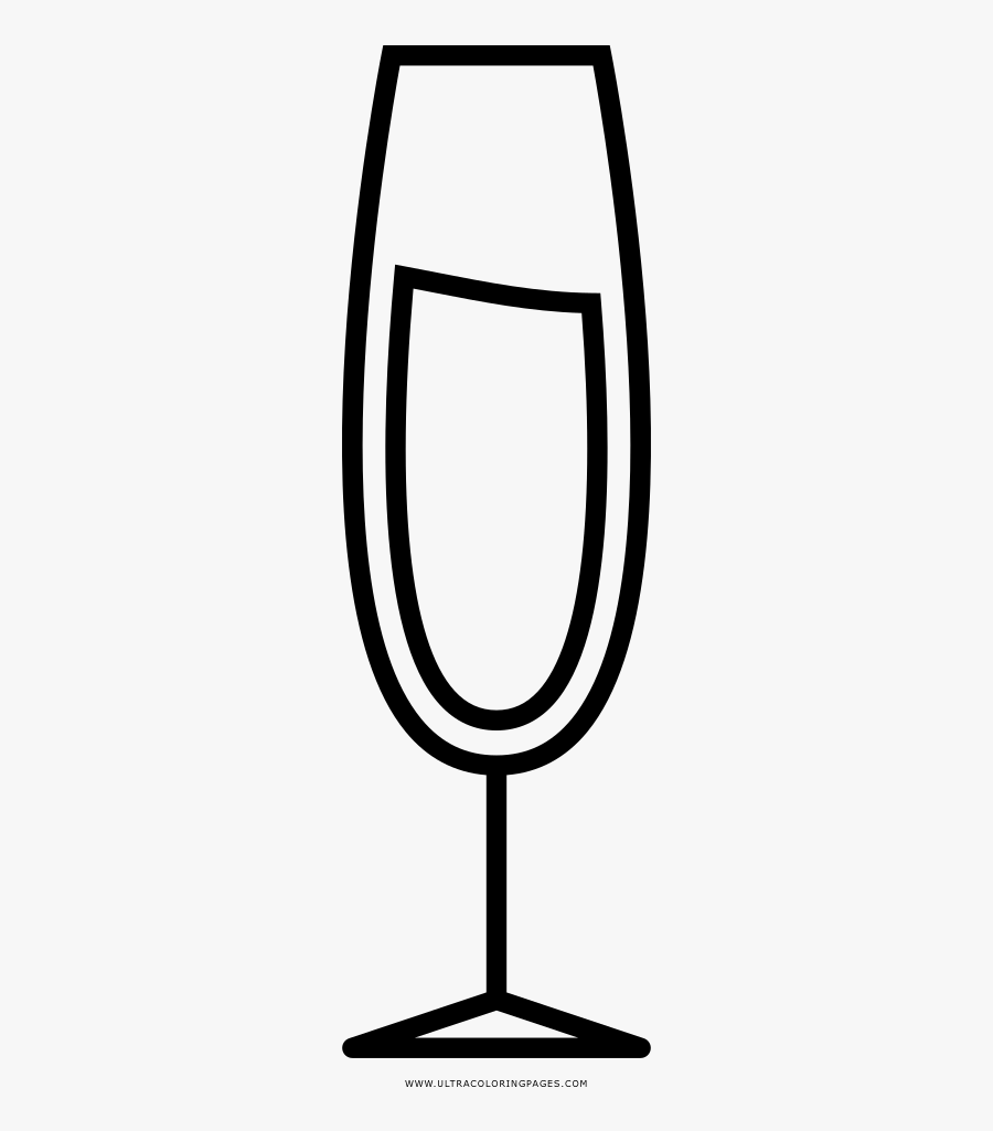 Champagne Glass Coloring Page, Transparent Clipart