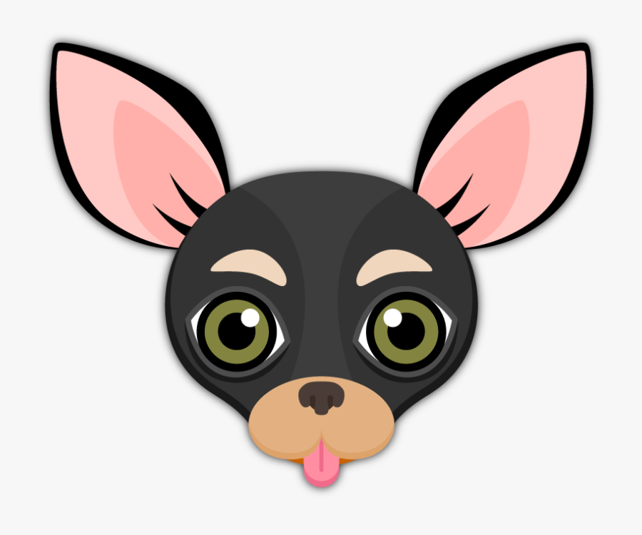 Black Tan Chihuahua Emoji Stickers For Imessage - Chihuahua Emoji, Transparent Clipart