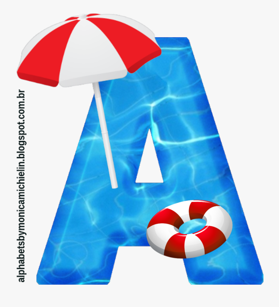 Piscina Com Guarda-sol E Bóia Alfabeto, Pool Beach - Inflatable, Transparent Clipart