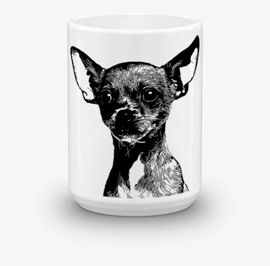 Chihuahua Duotone Comic Black 15oz Mug - Chihuahua, Transparent Clipart