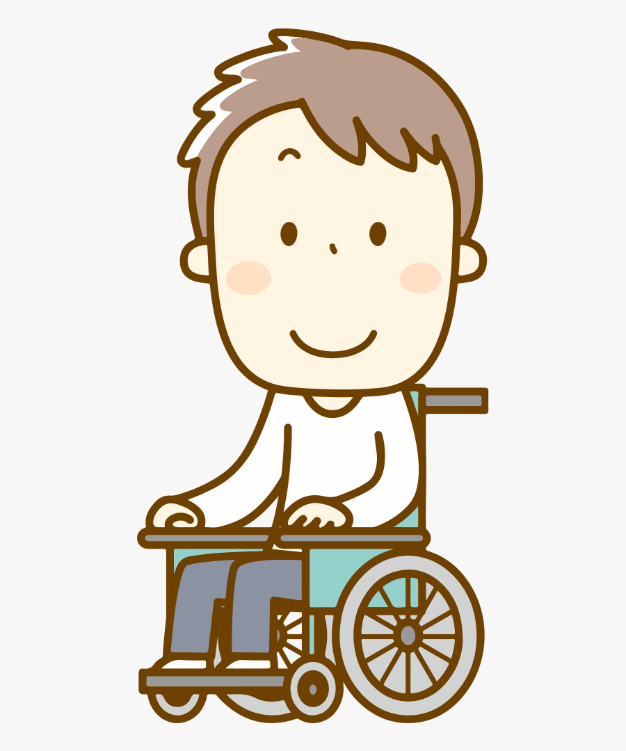 Male In Wheelchair - 障害 者 車椅子 イラスト, Transparent Clipart