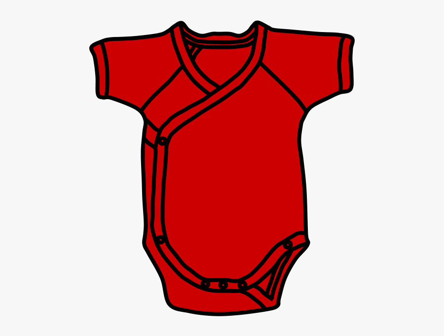 Onesie, Short Sleeve, Buttons, Red, Transparent Clipart