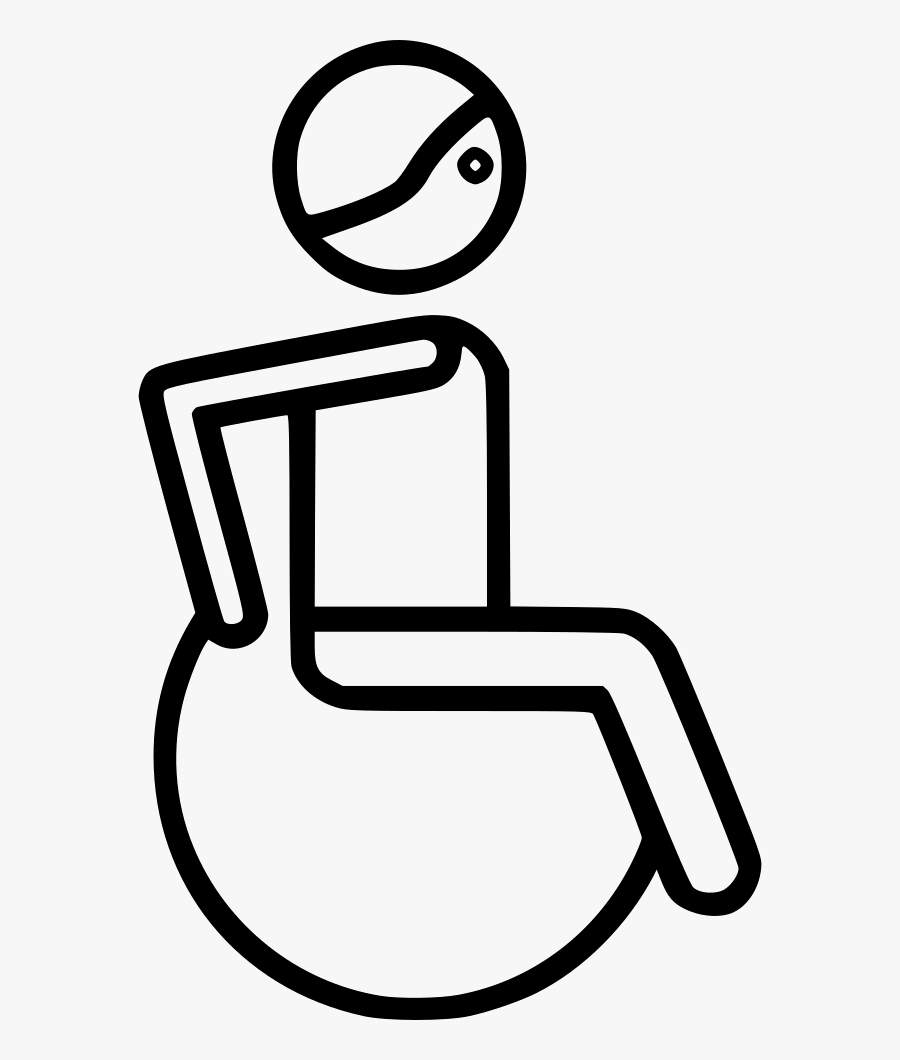 Wheelchair - Line Art, Transparent Clipart
