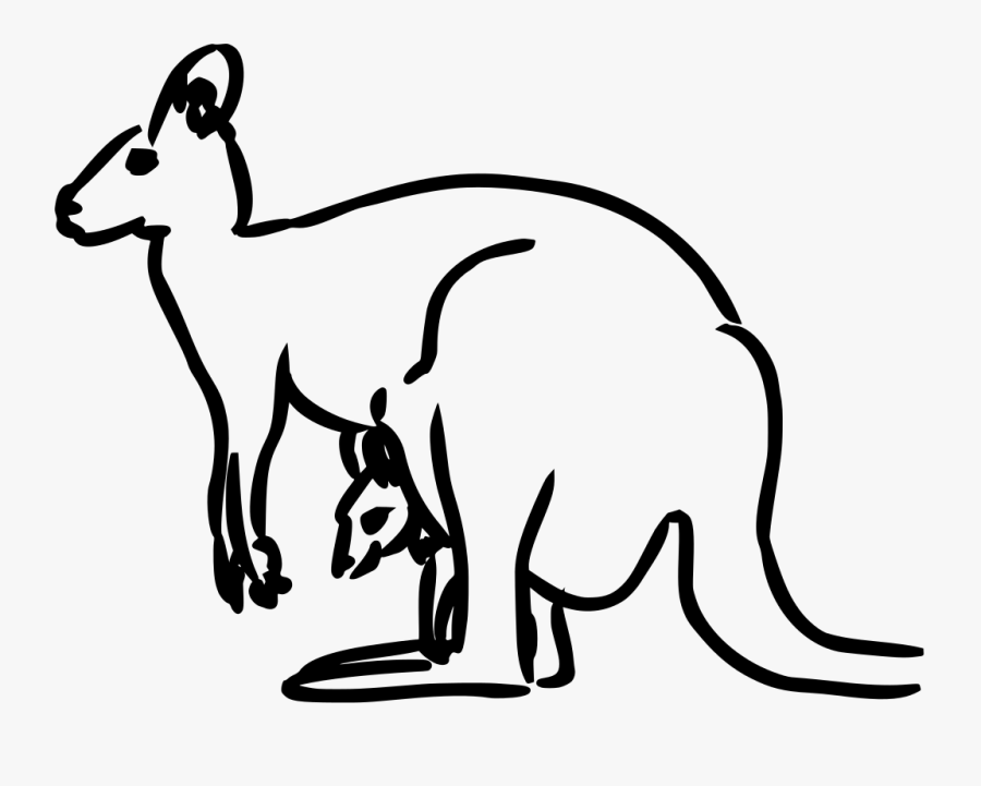 Kangaroo, Baby, Animal, Mammal, Jumping, Australia - K For Kangaroo Clipart Black And White, Transparent Clipart
