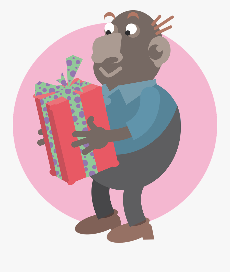 Man Parcel Gift Free Picture - Cartoon, Transparent Clipart