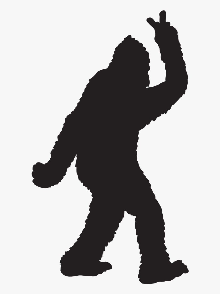 Bigfoot Throwing Peace Sign Sticker - Bigfoot Silhouette, Transparent Clipart