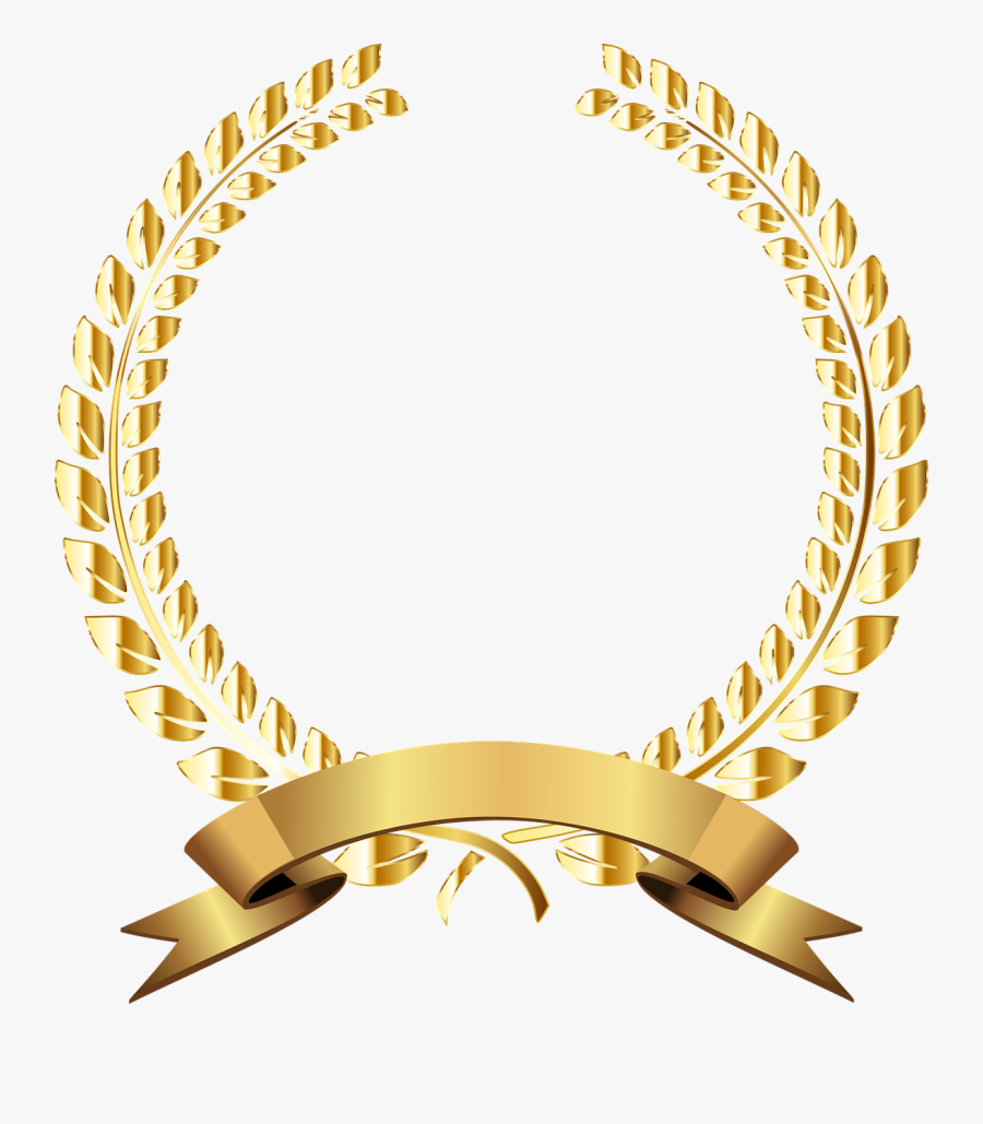 Transparent Wreath Border Clipart - Gold Laurel Wreath No Background, Transparent Clipart