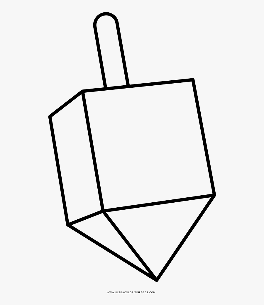 Dreidel Coloring Page - Technical Drawing, Transparent Clipart