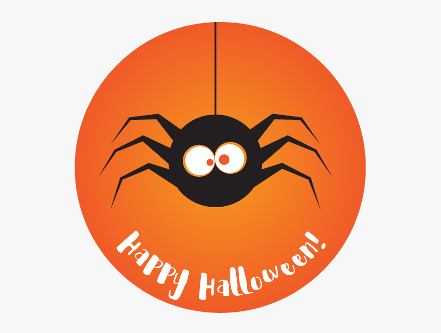 Transparent Cute Halloween Spider Clipart - Circle, Transparent Clipart