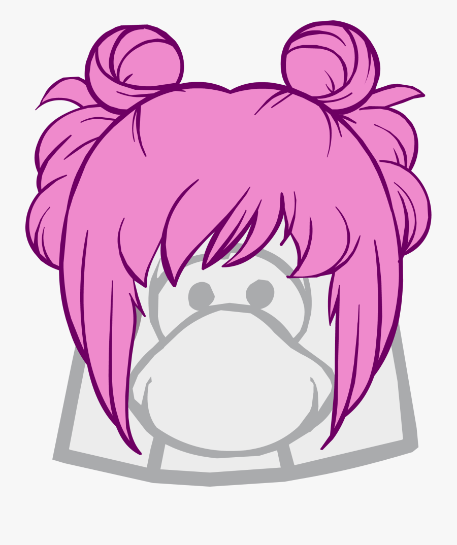 The Curly Pie Clipart , Png Download - Club Penguin Purple Hair, Transparent Clipart