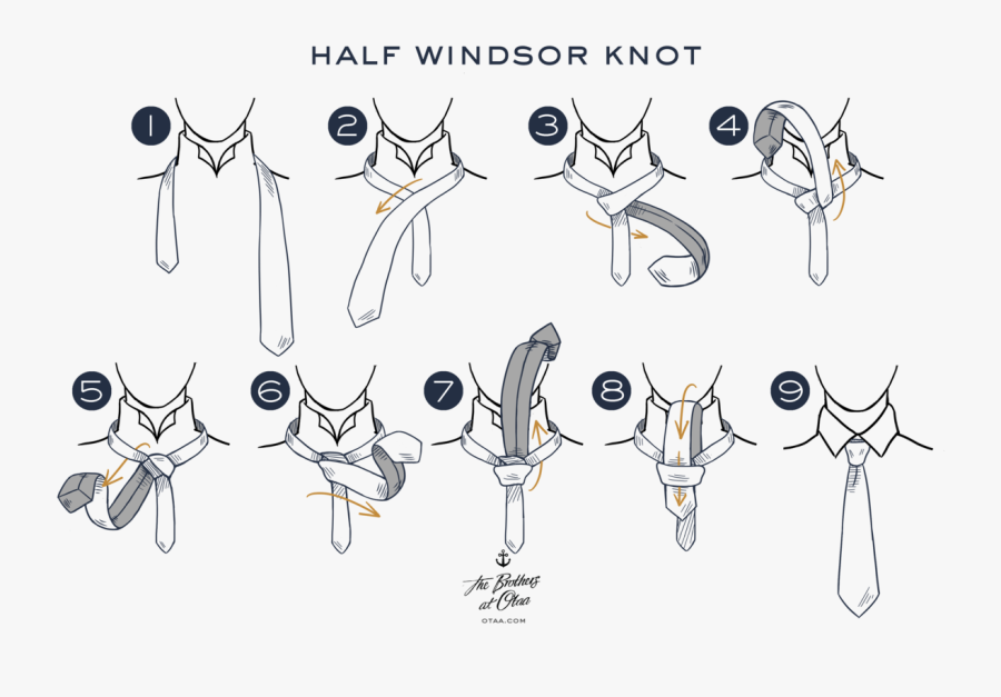 How To Tie A Half Windsor Knot - Tie A Windsor Knot, Transparent Clipart