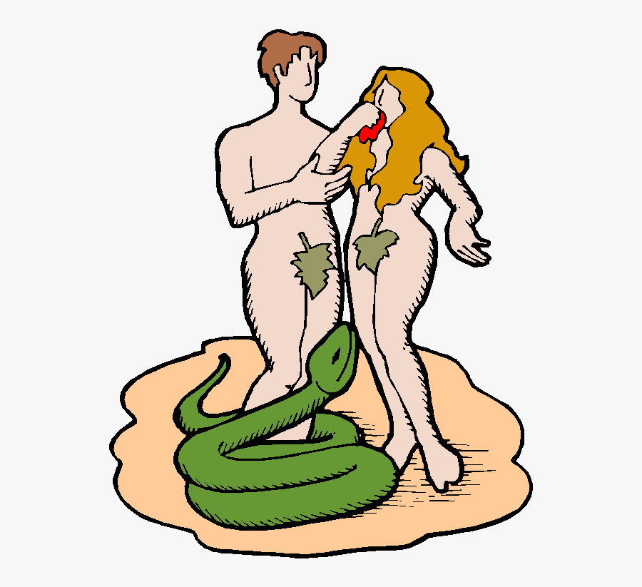 Adam And Eve - Cartoon, Transparent Clipart