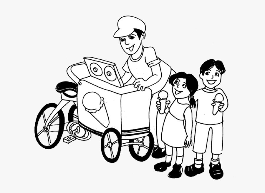 Ice Cream Seller Drawing Easy, Transparent Clipart