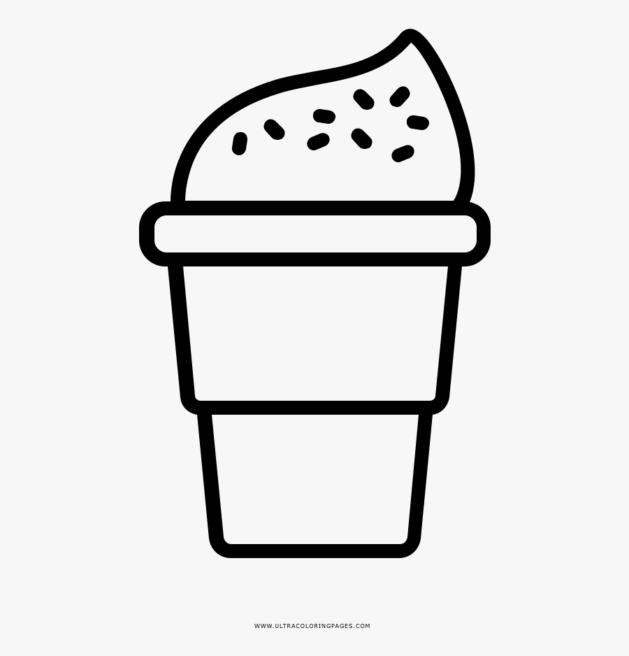 Ice Cream Cone Coloring Page - Coloring Cone Ice Cream, Transparent Clipart
