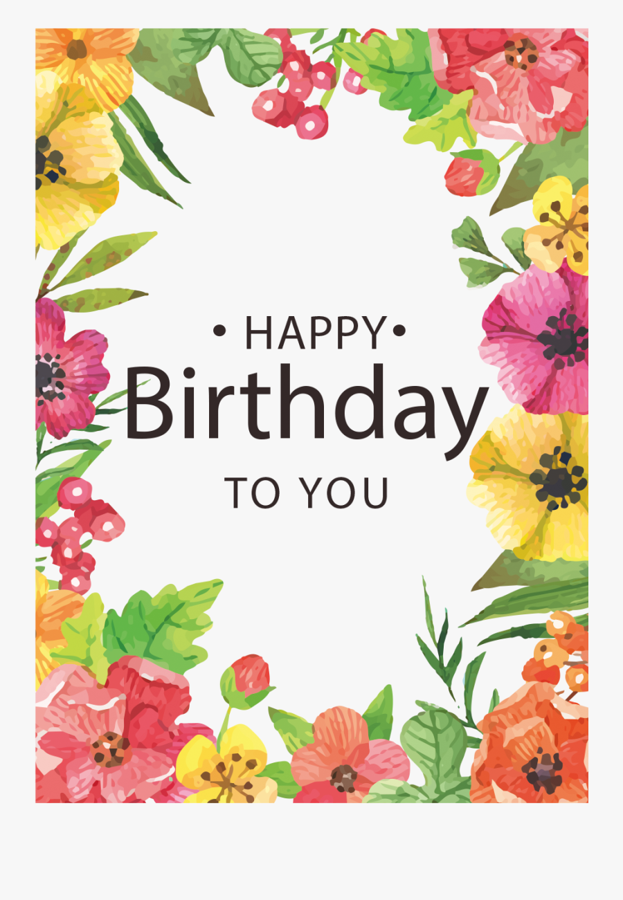 Clipart Flowers Happy Birthday - Borders And Frames Flowers, Transparent Clipart