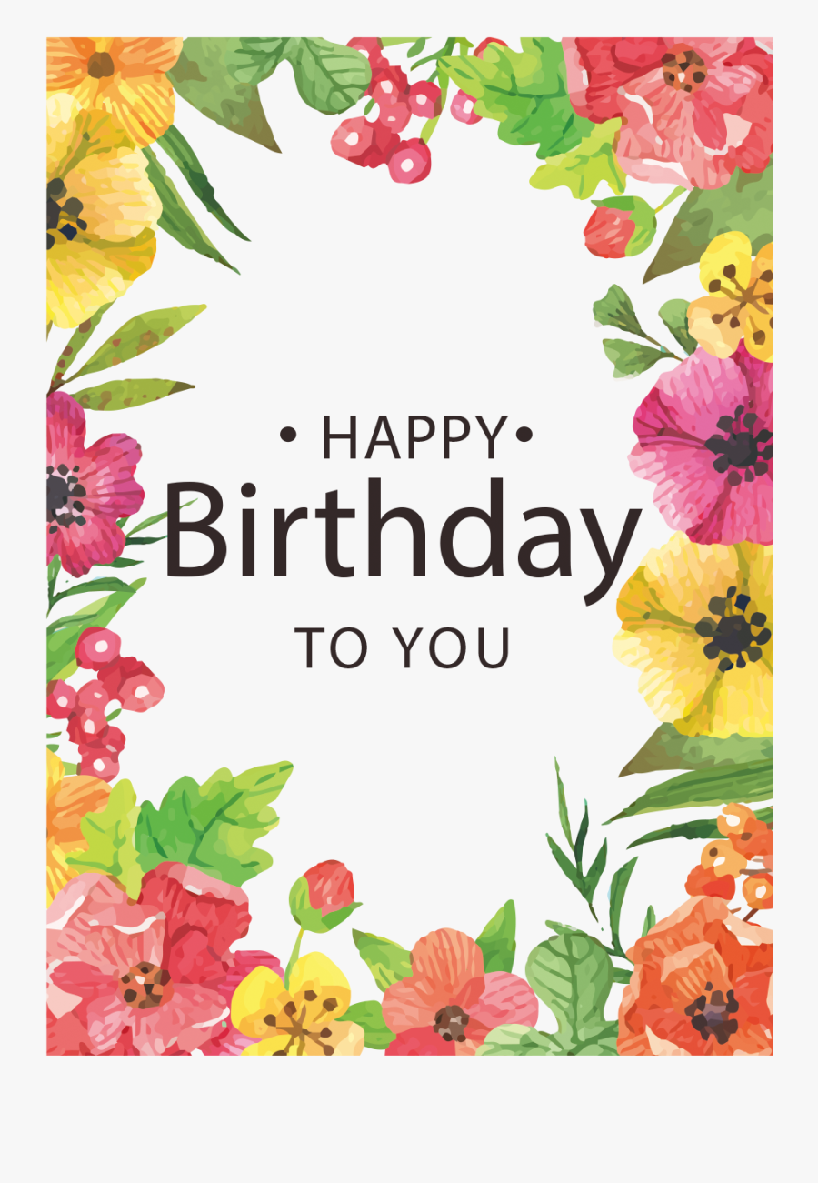 Clipart Flowers Happy Birthday - Borders And Frames Flowers , Free ...