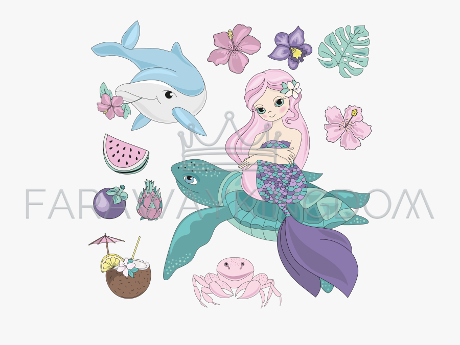 Free Girls Sea Animals No Watermark Art, Transparent Clipart