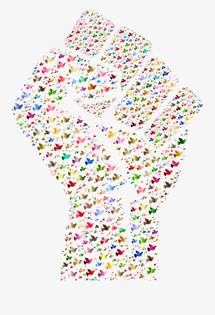 Colorful Fistful Of Doves 4 Clip Arts - Colorful Fist Bump, Transparent Clipart