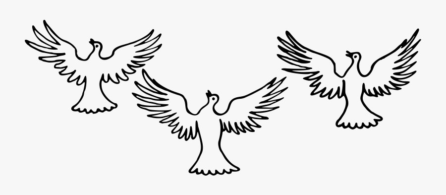 Three Doves Clip Arts, Transparent Clipart