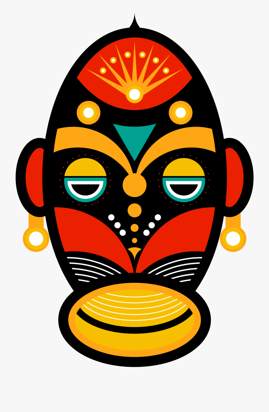 Transparent African Mask Png - Mask African, Transparent Clipart