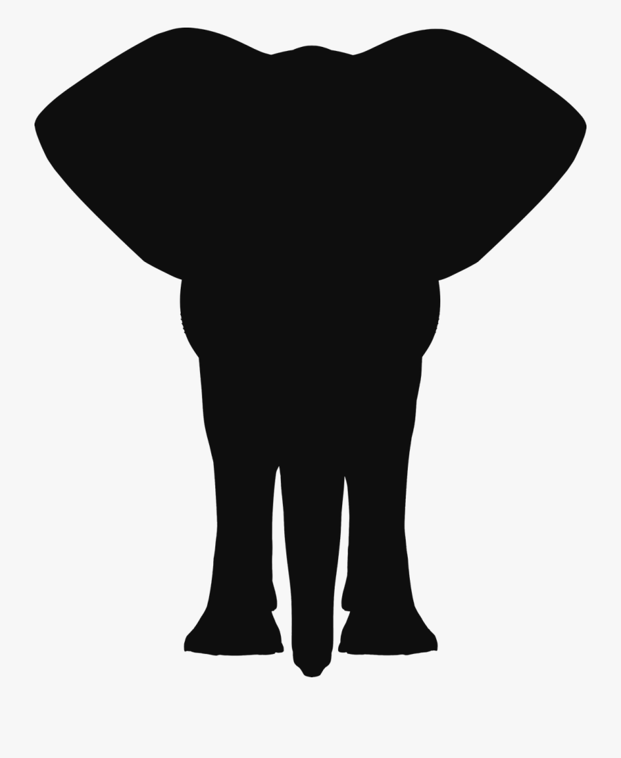 Asian Elephant Elephantidae Clip - Elephant Silhouette Front View, Transparent Clipart