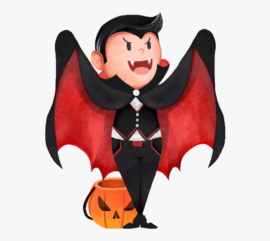 #halloween #dracula #vampire #freetoedit - Watercolor Trick Or Treat, Transparent Clipart