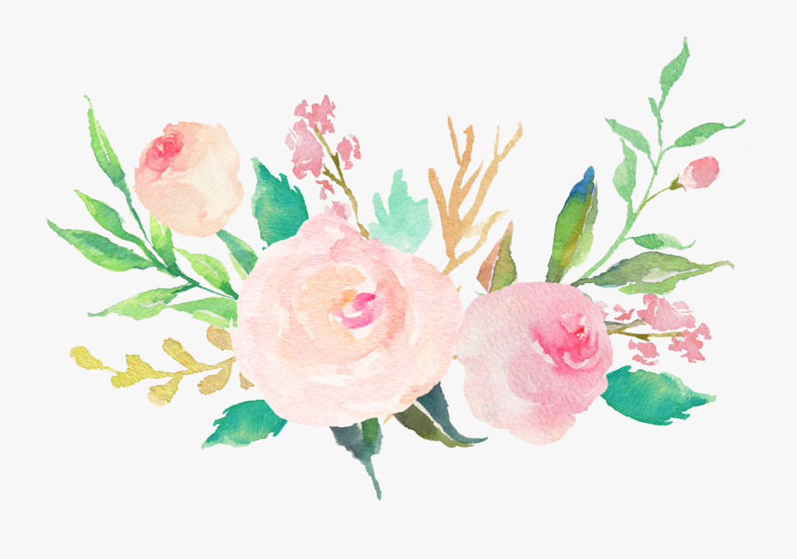 Transparent Peach Flowers Png - Watercolour Flowers Png Pastel, Transparent Clipart