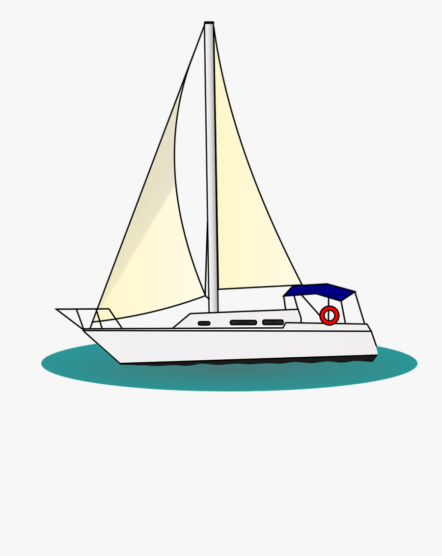 Boat Sailing Sail Free Picture - Free Clip Art Yacht, Transparent Clipart