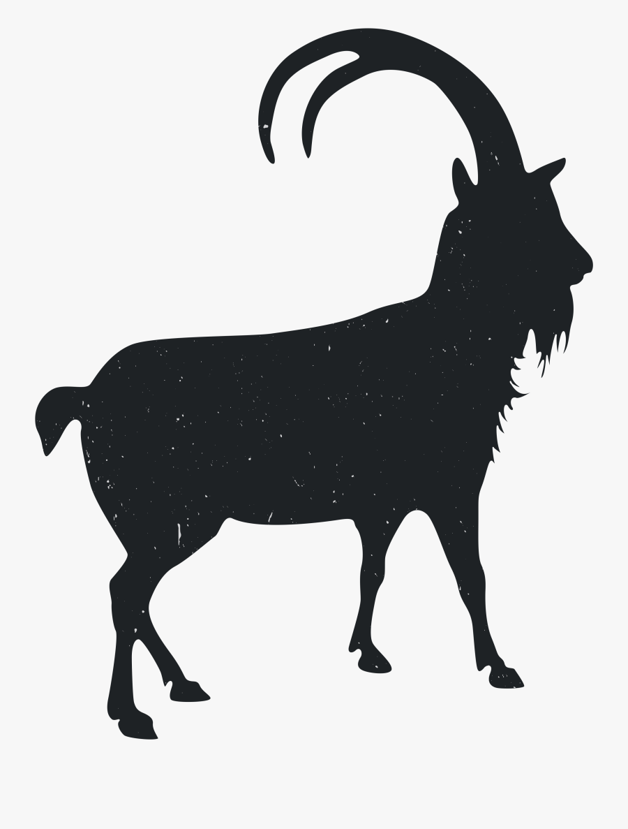 Goat Silhouette Black And White - Cabras Png Blanco Y Negro, Transparent Clipart