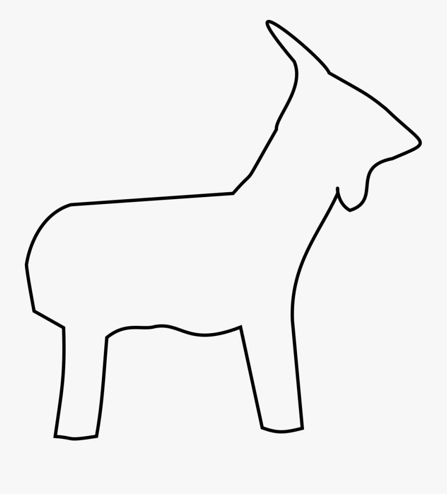 File - Goat Silhouette - Svg - Line Art - Line Art, Transparent Clipart