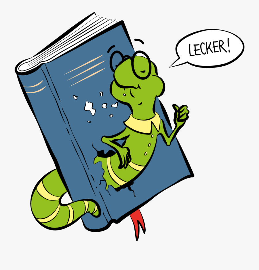 Bookworms Illustration, Transparent Clipart