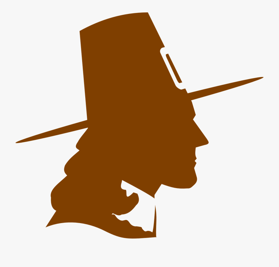 Pilgrim Silhouette, Transparent Clipart