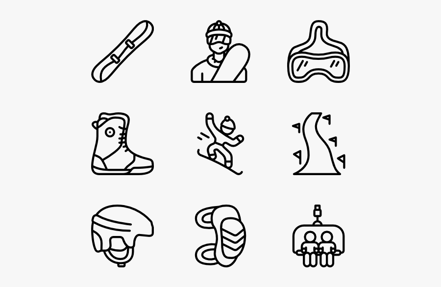 Winter Sports - Travel Line Icon Png, Transparent Clipart