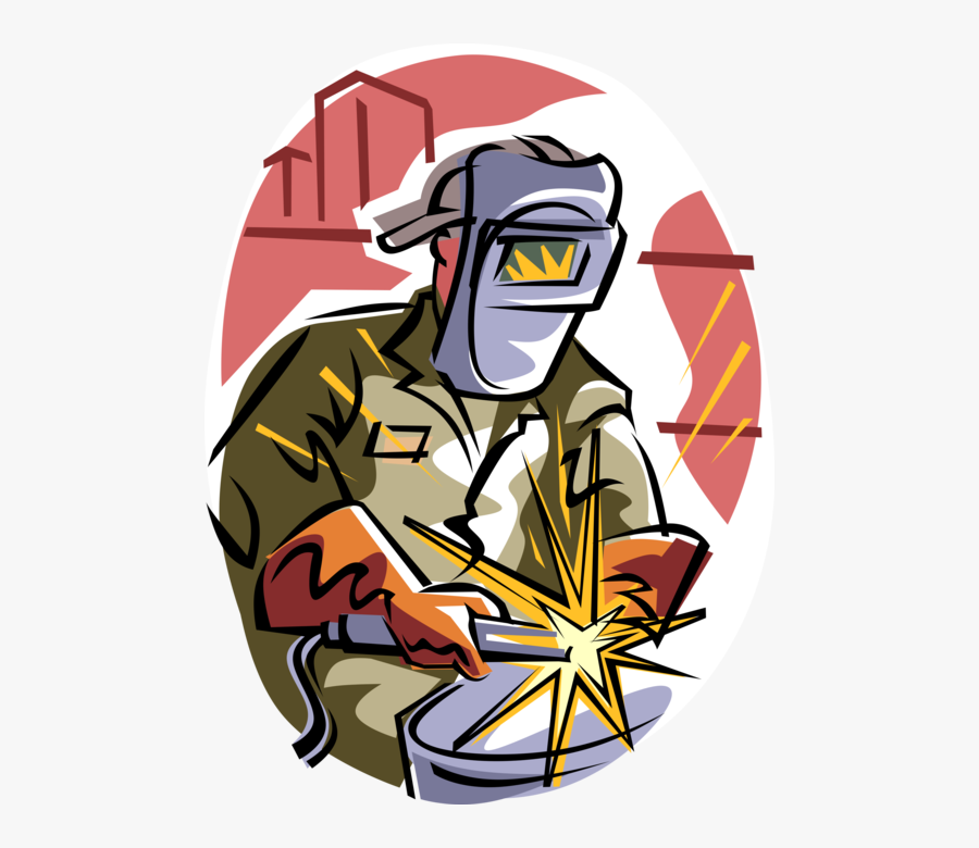 Clip Art Cartoon Welder - Imagem De Soldador Em Desenho, Transparent Clipart