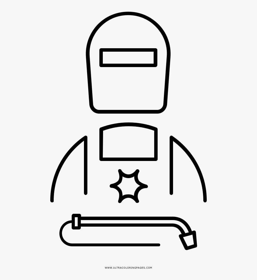 Welder Coloring Page, Transparent Clipart